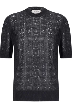 LANEUS Playera de tejido calado