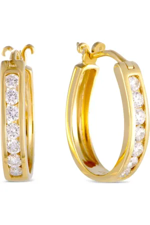 LB Exclusive Arracadas en oro amarillo de 14kt con diamante