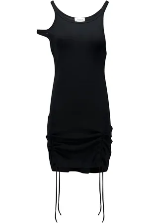 LANEUS Vestido de tejido fino de canalé