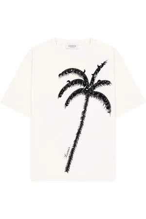 LANEUS Playera con palmeras estampadas