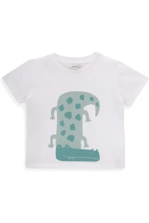 KNOT Playera de algodón orgánico con estampado de lagarto