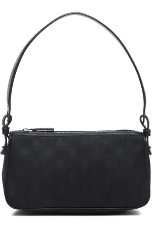 Salvatore Ferragamo Bolsa de hombro de lona con motivo Ganchini 2010-2020