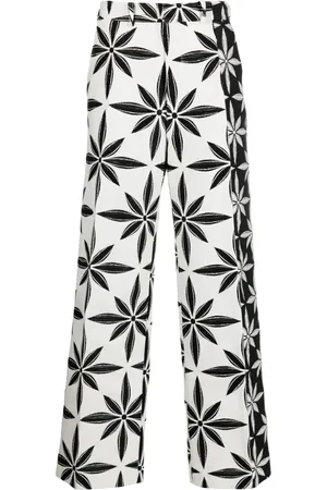 Kusikohc Pantalones rectos con estampado geométrico