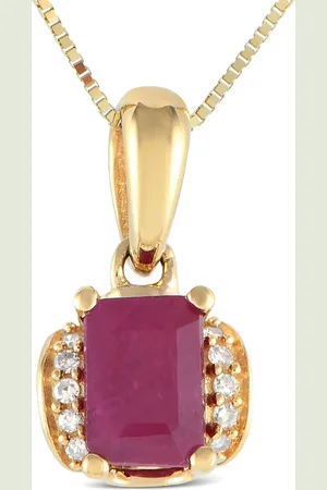 LB Exclusive Collar en oro amarillo de 14kt con diamante y rubí