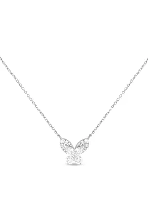 LB Exclusive Collar con mariposa en oro blanco de 18kt con diamante
