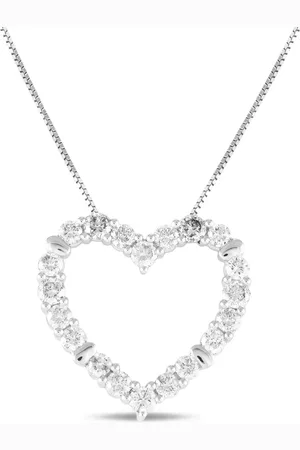 LB Exclusive Collar Heart en oro blanco de 14kt con diamante
