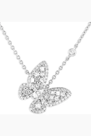 LB Exclusive Collar Butterfly en oro blanco de 18kt con diamante