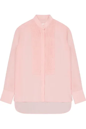 LANEUS Camisa de crepé con volantes