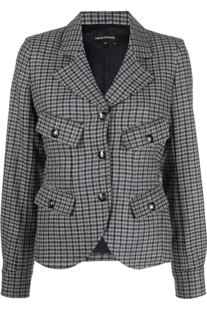 Emporio Armani Blazer con botones y motivo de cuadros gingham