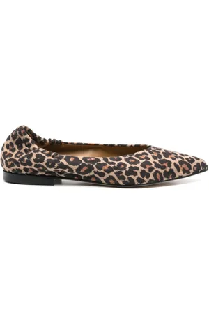 ANNA F. Flats con estampado de leopardo