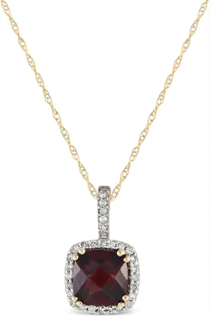 LB Exclusive Collar en oro amarillo de 14kt con diamante y granate