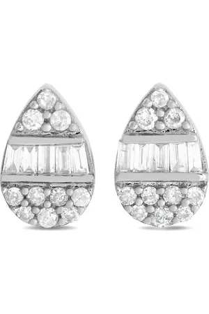 LB Exclusive Aretes en oro blanco de 14kt con diamante