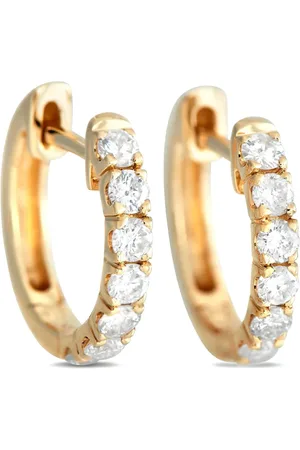 LB Exclusive Arracadas en oro amarillo de 14kt con diamante