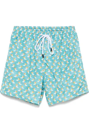 BARBA Shorts de playa con patos estampados