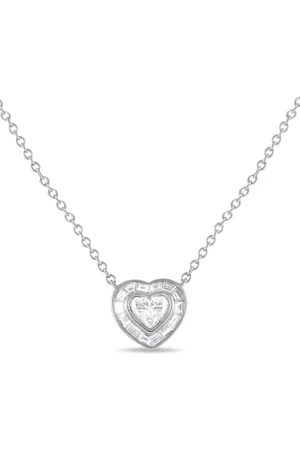 LB Exclusive Collar Heart en oro blanco de 18kt con diamante