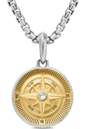 David Yurman Amuleto Maritime Compass en oro amarillo de 18kt y plata de ley con diamantes de 29.5mm
