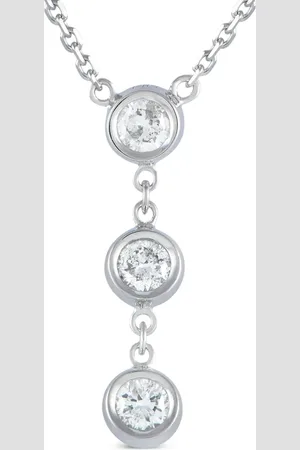 LB Exclusive Collar en oro blanco de 14kt con trio de diamante