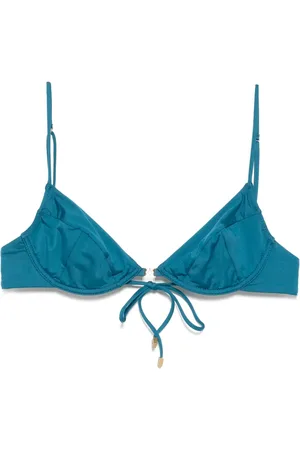 Kiki de Montparnasse Top de bikini de mezclilla con lazo