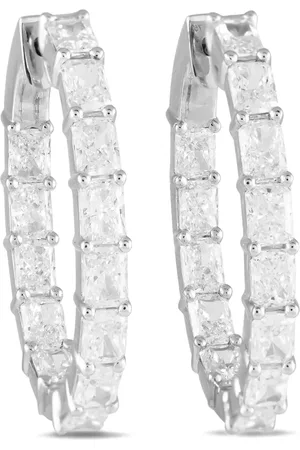 LB Exclusive Arracadas en oro blanco de 18kt con diamante