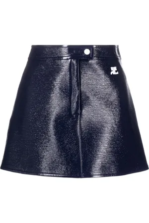 Courrèges Falda con parche del logo
