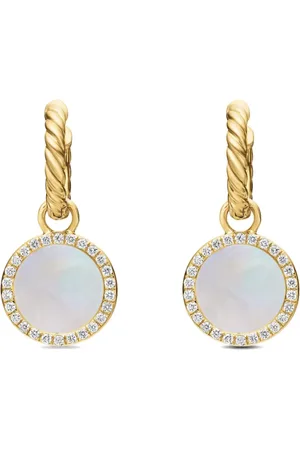 David Yurman Aretes Petite DY Elements en oro amarillo de 18kt con diamantes de 22.6mm