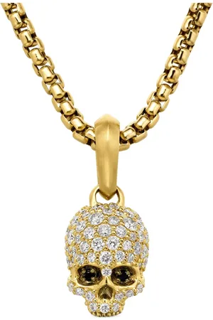 David Yurman Amuleto Memento Mori Skull en oro amarillo de 18kt y diamante