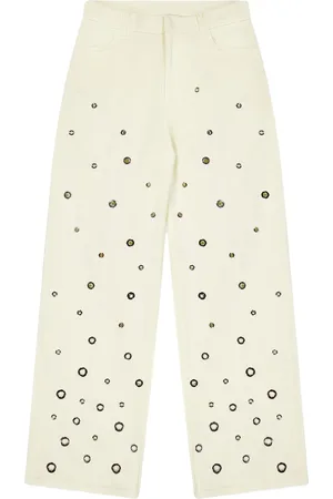 LANEUS Jeans anchos con ojales