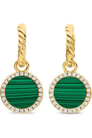 David Yurman Aretes Petite DY Elements en oro amarillo de 18kt con diamantes de 22.6mm