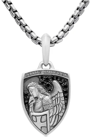 David Yurman Amuleto St. Michael en plata de ley con diamante de 26mm