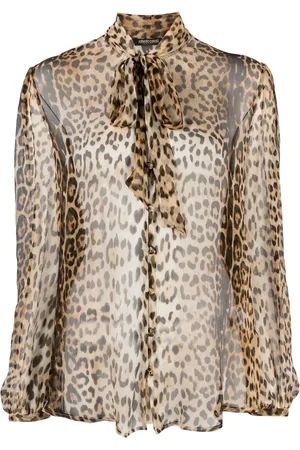 Roberto Cavalli Blusa con estampado de leopardo