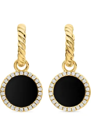 David Yurman Aretes Petite DY Elements en oro amarillo de 18kt con diamantes de 22.6mm