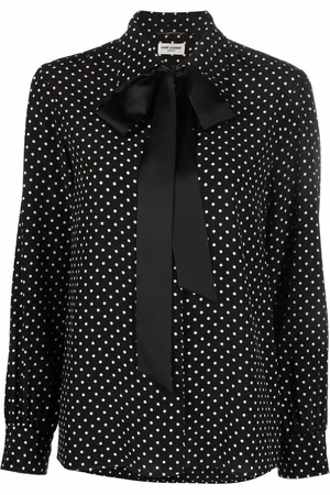 Saint Laurent Blusa con estampado de lunares