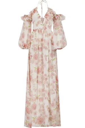 Giambattista Valli Vestido con estampado floral y cuello halter