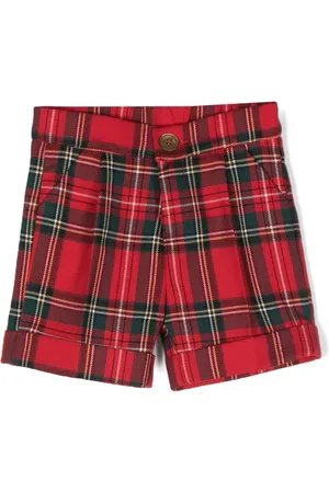 LA STUPENDERIA Shorts tejidos con estampado de cuadros tartán