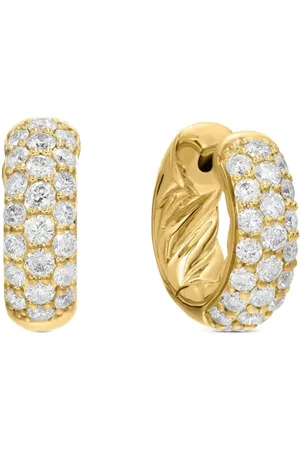 David Yurman Arracadas DY Mercer Micro en oro amarillo de 18kt con diamantes de 13.5mm