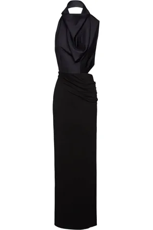 MAGDA BUTRYM Vestido de noche drapeado con cuello halter
