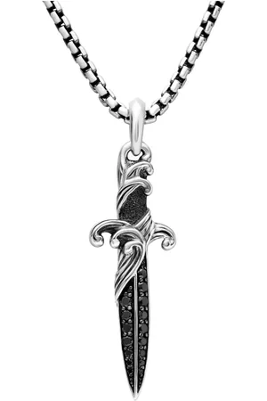 David Yurman Amuleto Waves Dagger en plata de ley con diamante de 43.8mm