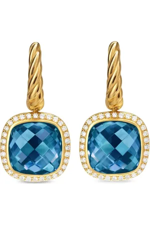 David Yurman Aretes Albion en oro amarillo de 18kt con diamantes y topacio