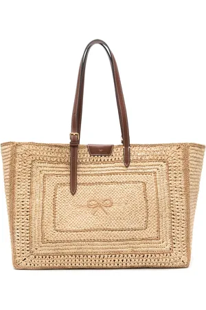 Anya Hindmarch Tote de rafia con lazo