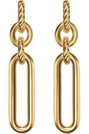 David Yurman Aretes Lexington Double Link en oro amarillo de 18kt de 53.5mm