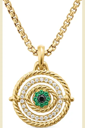 David Yurman Dije de amuleto Evil Eye Mobile en oro amarillo de 18kt con diamantes y esmeralda de 20.5mm