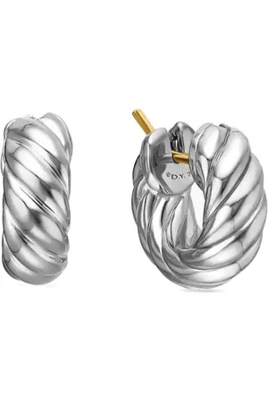 David Yurman Arracadas Sculpted Cable en plata de ley de 14.4mm