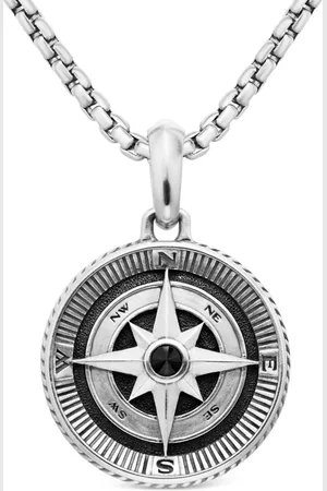 David Yurman Amuleto Maritime Compass en plata de ley con diamante de 26.8mm
