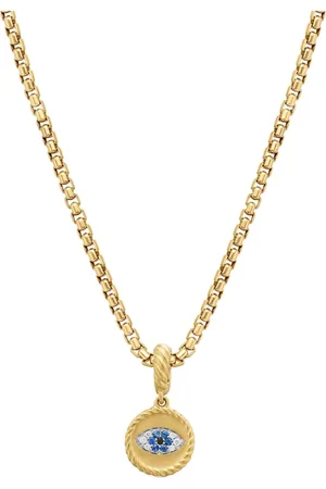 David Yurman Amuleto Evil Eye oro amarillo de 18kt con diamantes y zafiros de 18.8mm