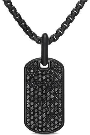 David Yurman Etiqueta Chevron en plata de ley con diamante de 27mm