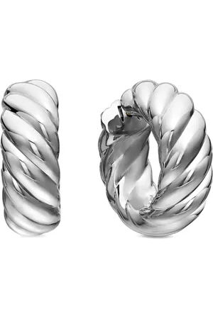 David Yurman Arracadas Sculpted Cable en plata de ley de 25mm