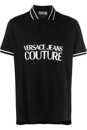 VERSACE Playera tipo polo con logo estampado