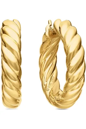 David Yurman Arracadas Sculpted Cable en oro amarillo de 18kt de 25.4mm