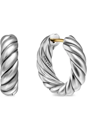 David Yurman Arracadas Sculpted Cable en plata de ley de 18.6mm
