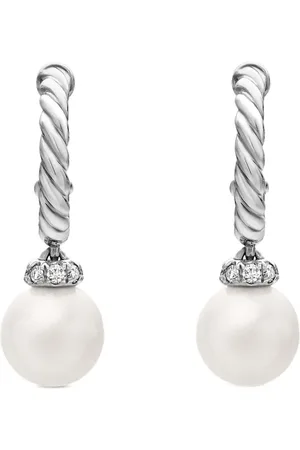 David Yurman Arracadas en plata de ley con perla de 18.4mm
